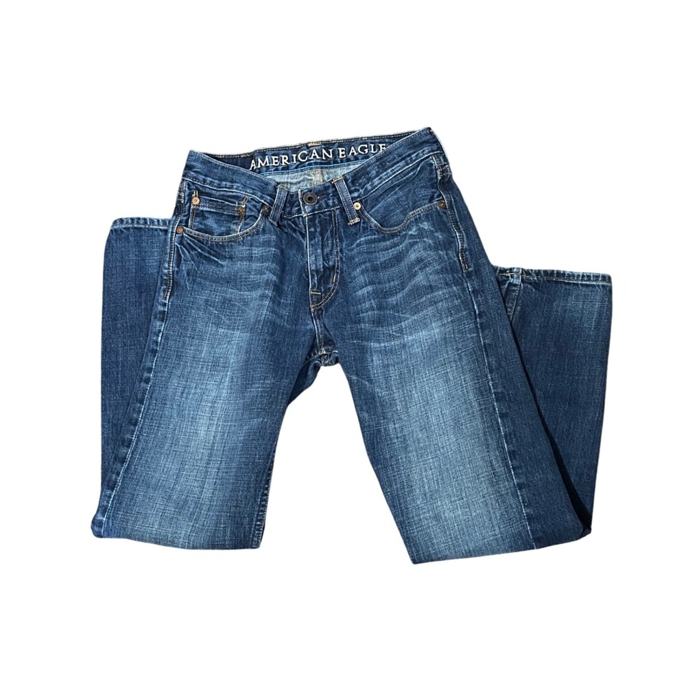 American Eagle Slim Straight Blue Wash Denim Jeans Men's Size 28x30-Normcore